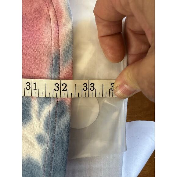 Rue 21 dress with a tie-dye pattern in pink, blue, and white short sleeves med - Picture 9 of 9